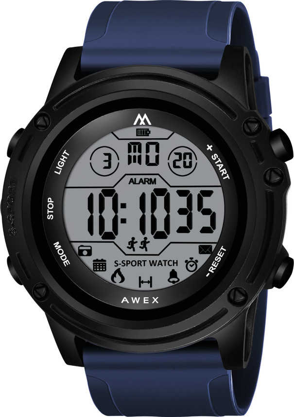 navy blue digital watch