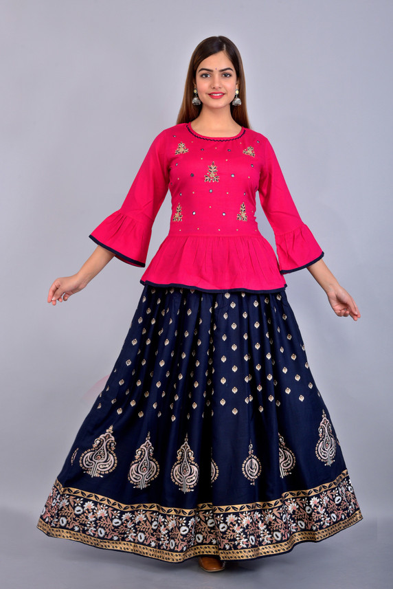 Alasha Women Ethnic Top and Skirt Set 