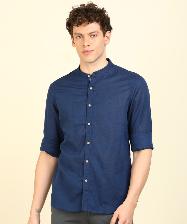 FLYING MACHINE Men Solid Casual Blue 