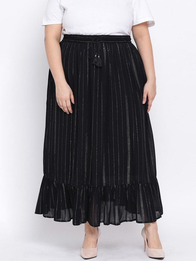 black and white striped skirt 4xl
