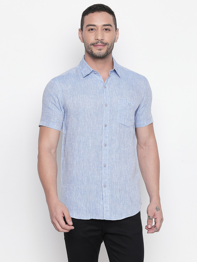 MUFTI Men Solid, Printed Casual Blue 