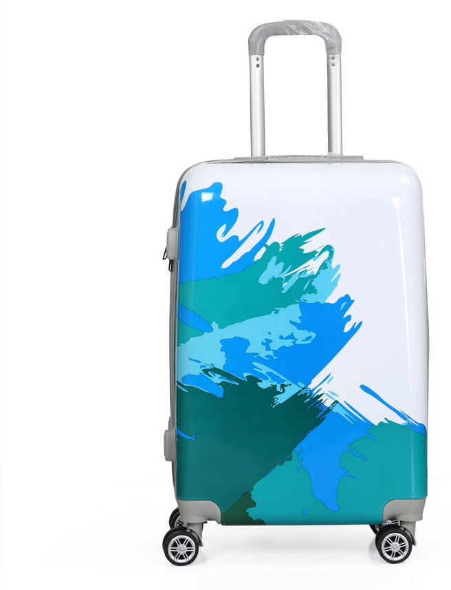 Casual Polycarbonate Blue Trolley bag 
