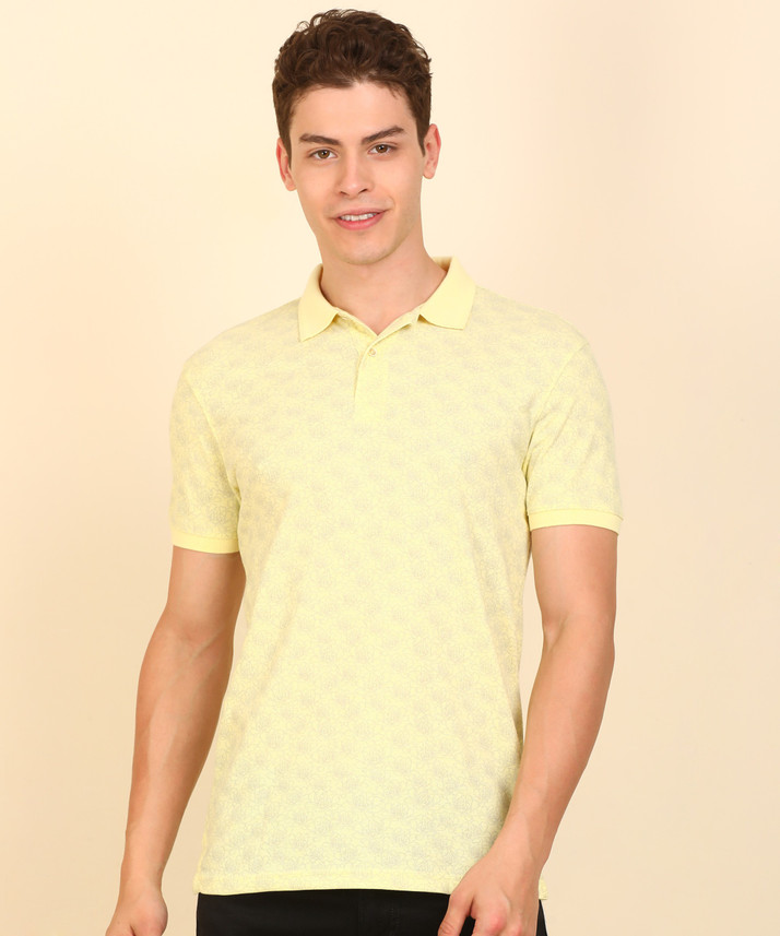 peter england yellow t shirt