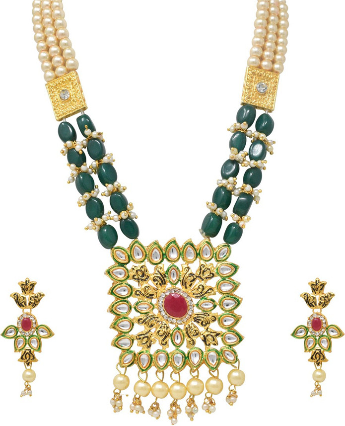 green jewellery set flipkart