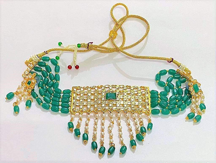 Red Velvet Box Brass Necklace Set 