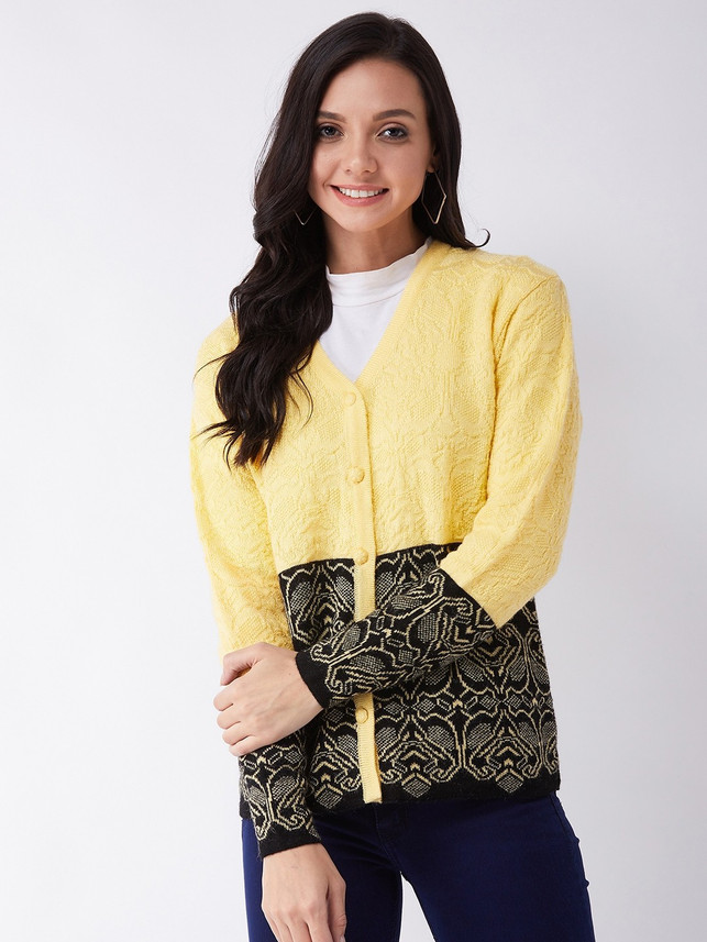 yellow floral sweater