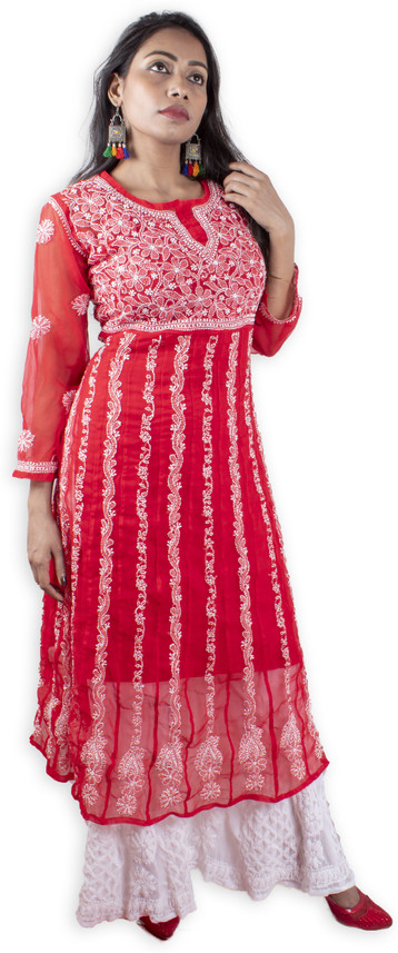 chikankari anarkali kurta