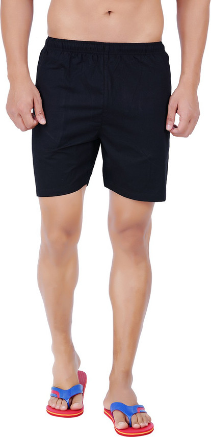 MERINO Solid Men Black Bermuda Shorts 
