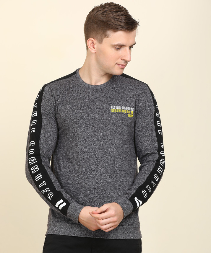 FLYING MACHINE Solid Men Round Neck 
