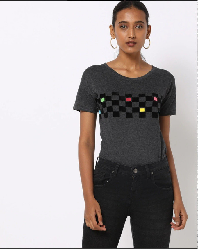 Buy TEAMSPIRIT Printed Women Round Neck 