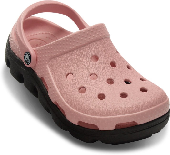 pink and brown crocs