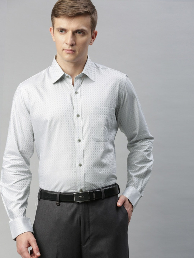 Raymond Men Self Design Formal Grey 