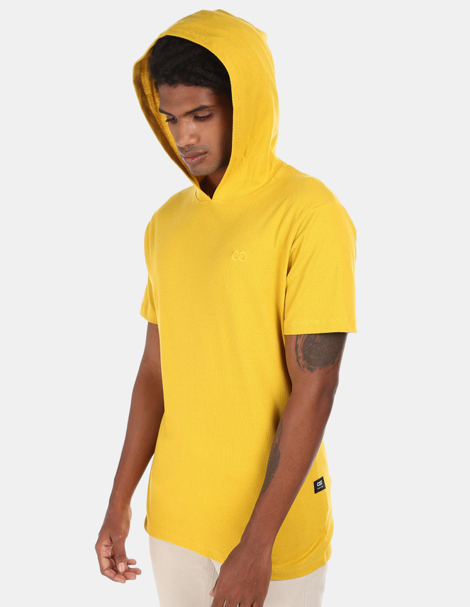 Colt Solid Men Hooded Neck Yellow T 