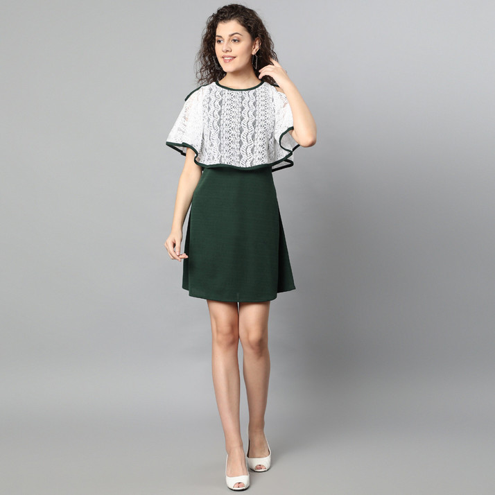 PANJARI FASHION Women A-line Dark Green 