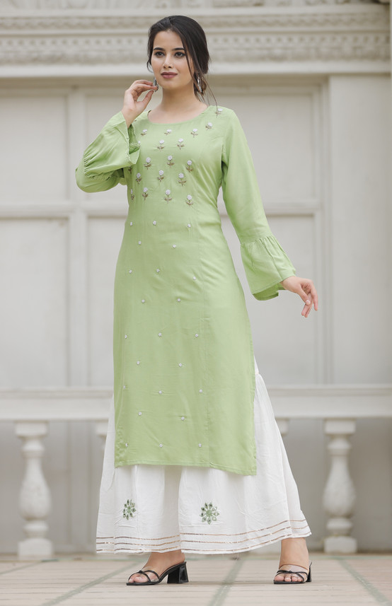 GHERDAR Women Kurta and Sharara Set 
