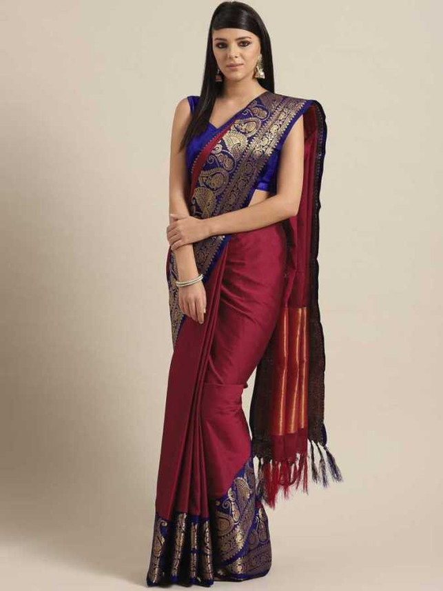 Bollywood Cotton Silk Pink Sarees 
