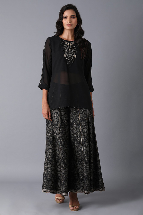 W Women Crop Top and Palazzo Set - Buy 