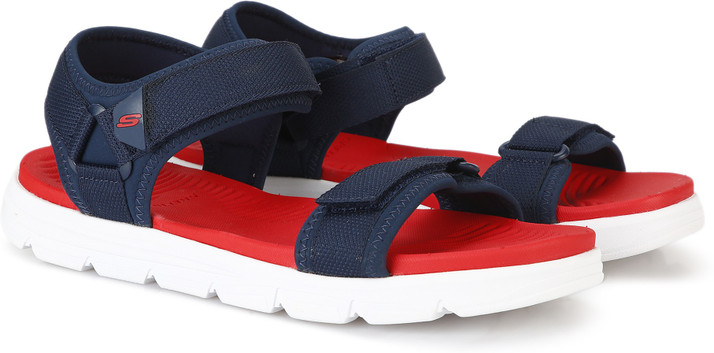 skechers sandals mens red