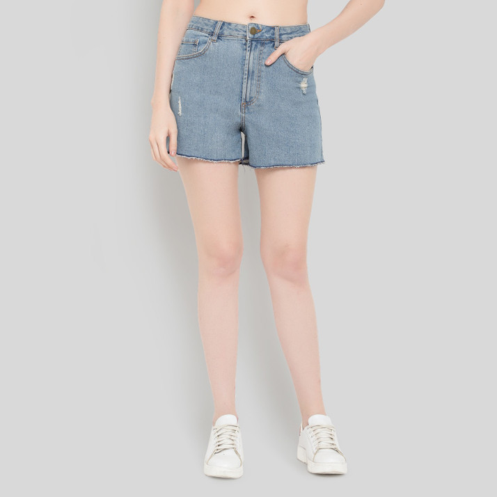 Denim shorts for womens flipkart Clearance