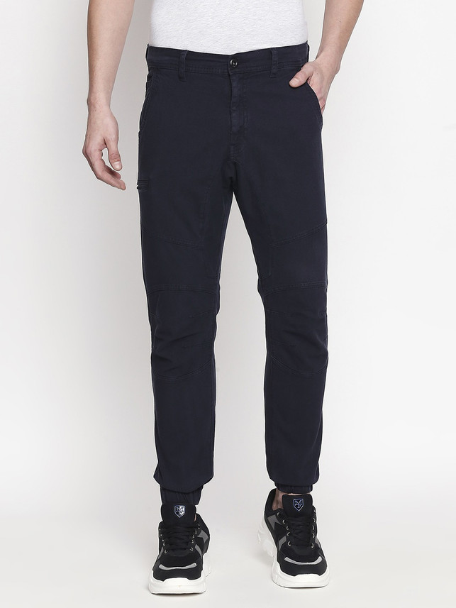 MUFTI Slim Fit Men Dark Blue Trousers 
