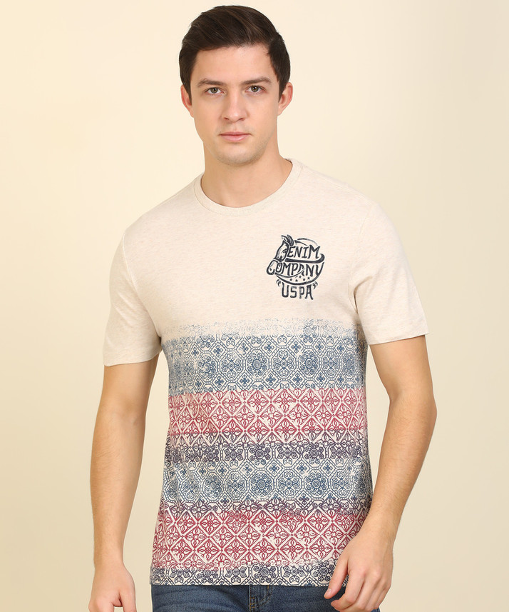 U.S. POLO ASSN. Printed Men Round Neck 