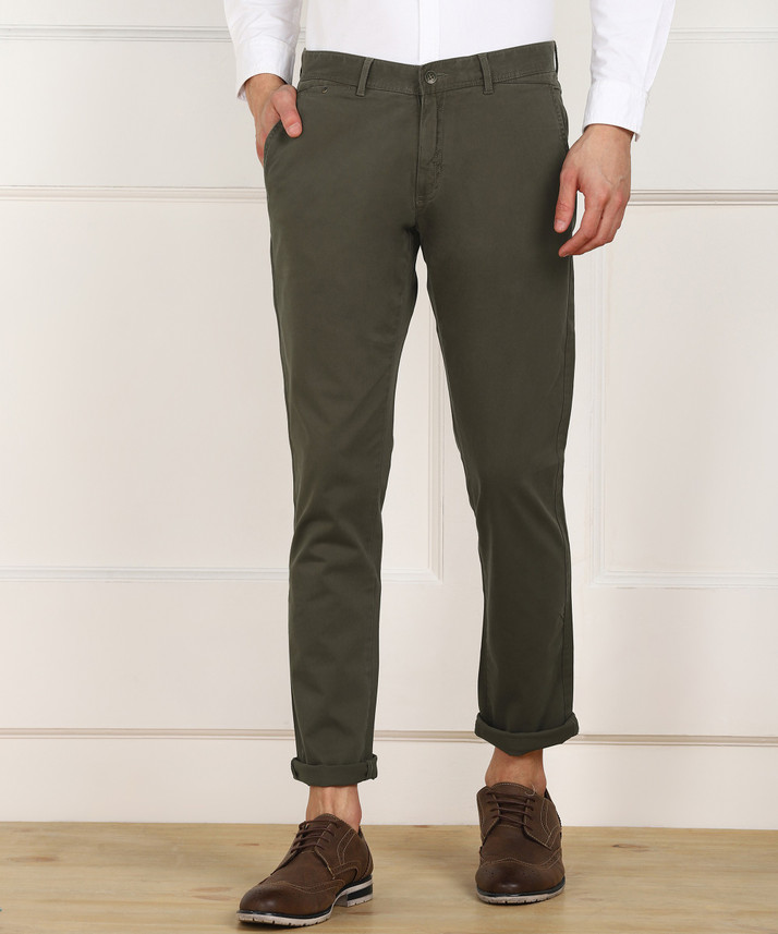 Blackberrys Slim Fit Men Green Trousers 