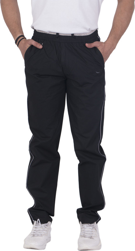 JAZZ Solid Men Black Track Pants - Buy 