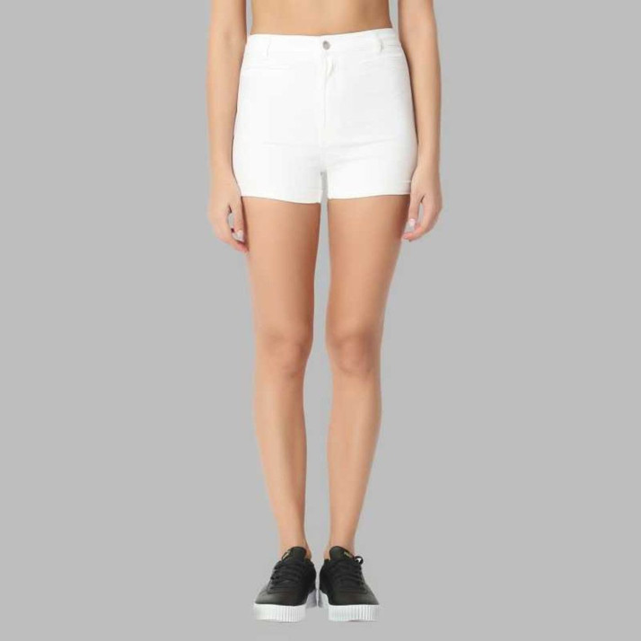 HOTPANT Solid Women White Hotpants 