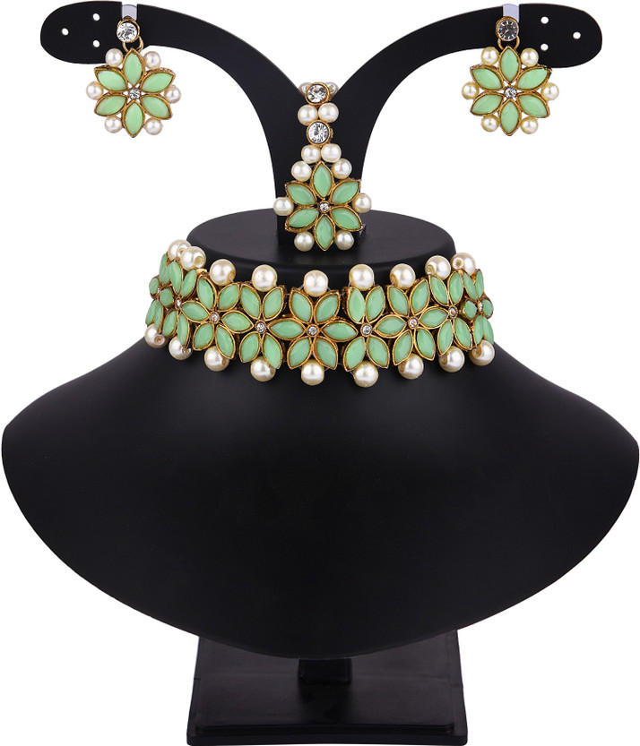 green jewellery set flipkart