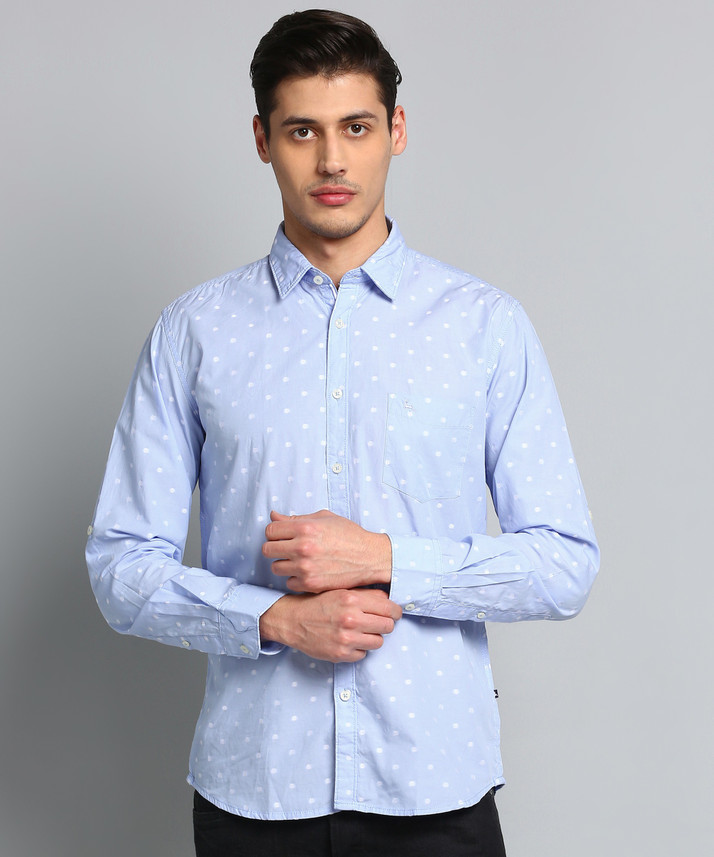 PARX Men Self Design Casual White Shirt 