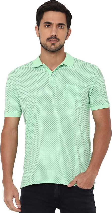 Allen Solly Printed Men Polo Neck Green 