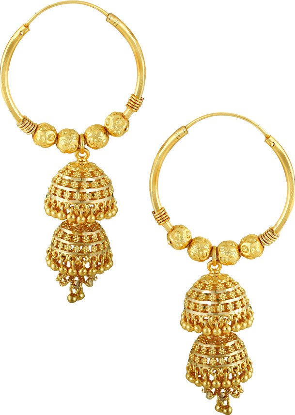 3 layer gold jhumka