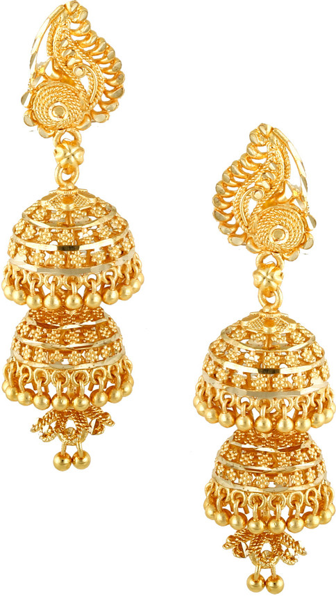 gold jhumka 3 layer