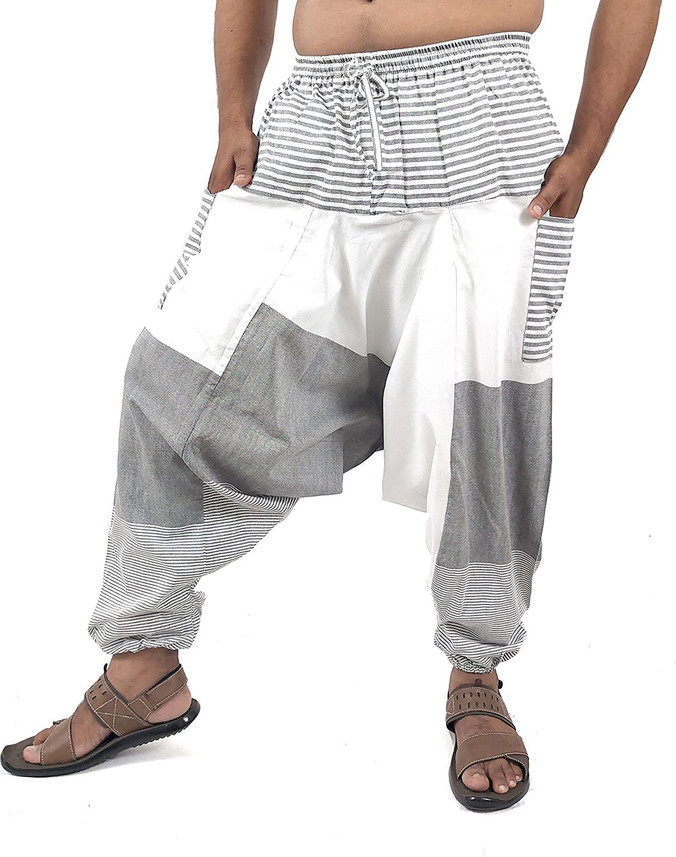 Whitewhale Striped Cotton Men Harem 