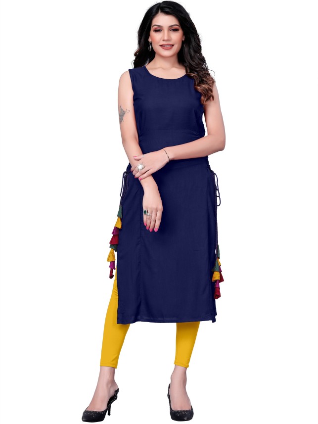A Line Princess cut Kurti only in Cotton Fabric with side pocket-FOF00 –  www.soosi.co.in