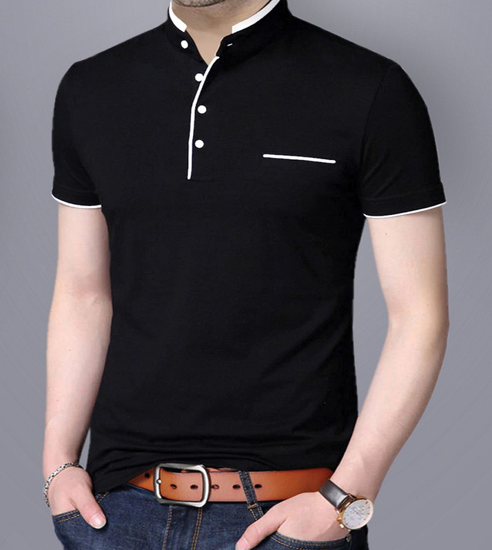 black t shirt with collar