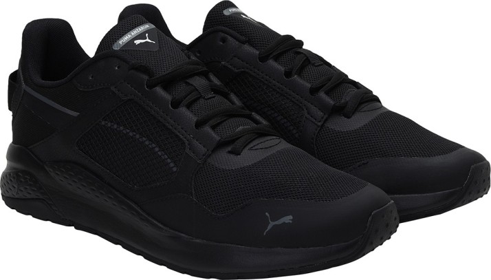 puma full black sports shoes