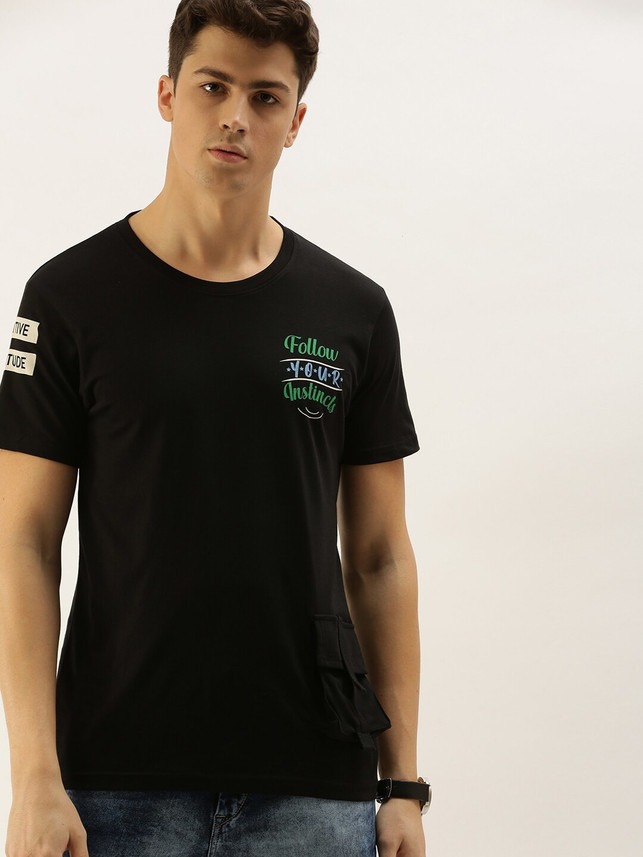 Moda Rapido Solid Men Round Neck Black 