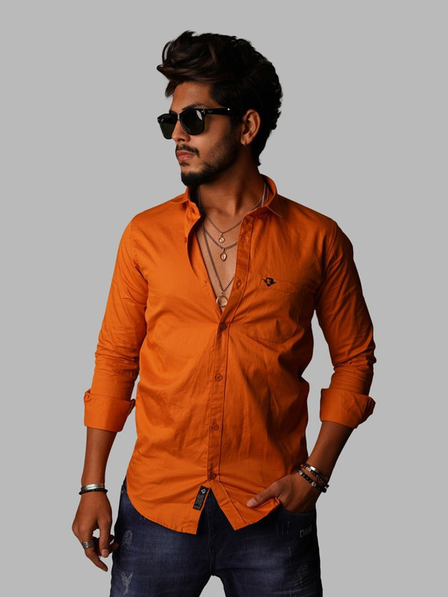 MEN CASUAL PLAIN SHIRT Men Solid Casual 