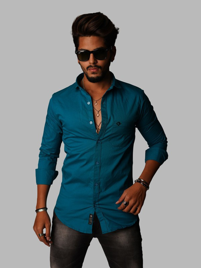 MEN CASUAL PLAIN SHIRT Men Solid Casual 