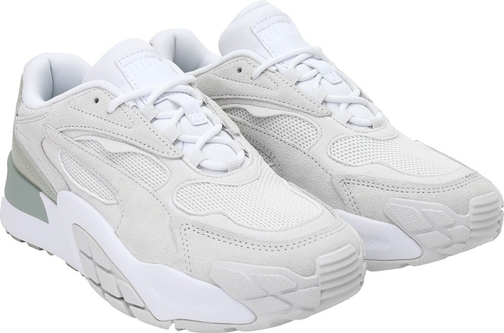puma hedra minimal trainers in sage and white