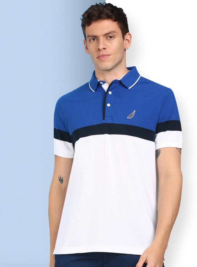 blue and white nautica shirt