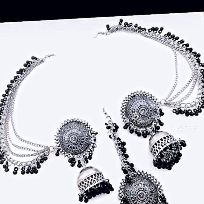 earrings with maang tikka flipkart