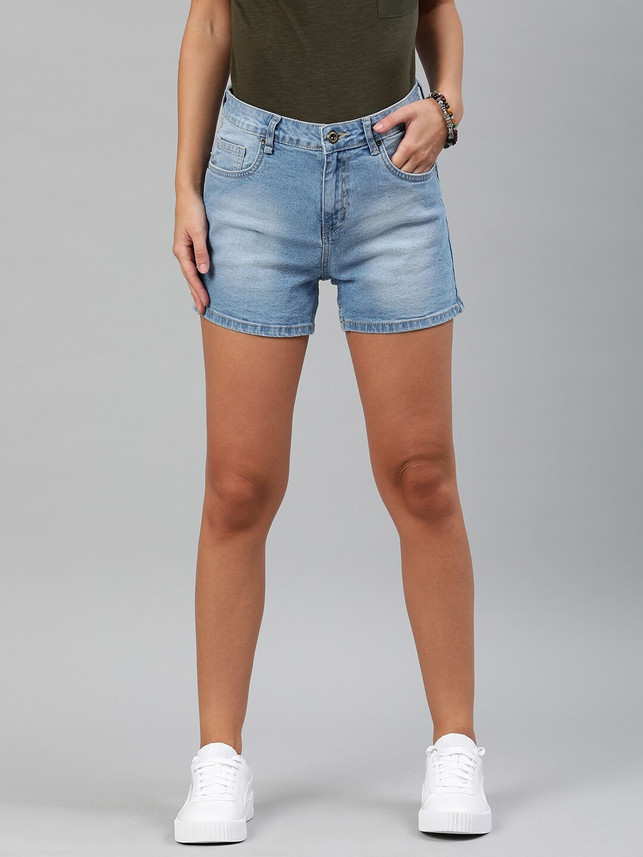Design Women Blue Denim Shorts 