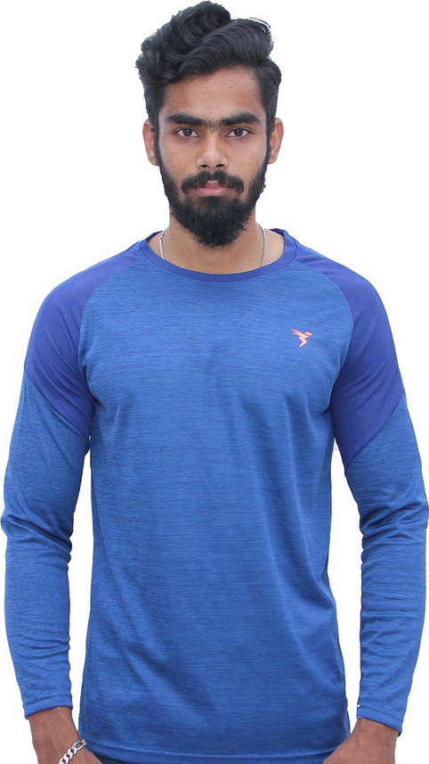 Buy TECHNOSPORT Solid Men Round Neck 