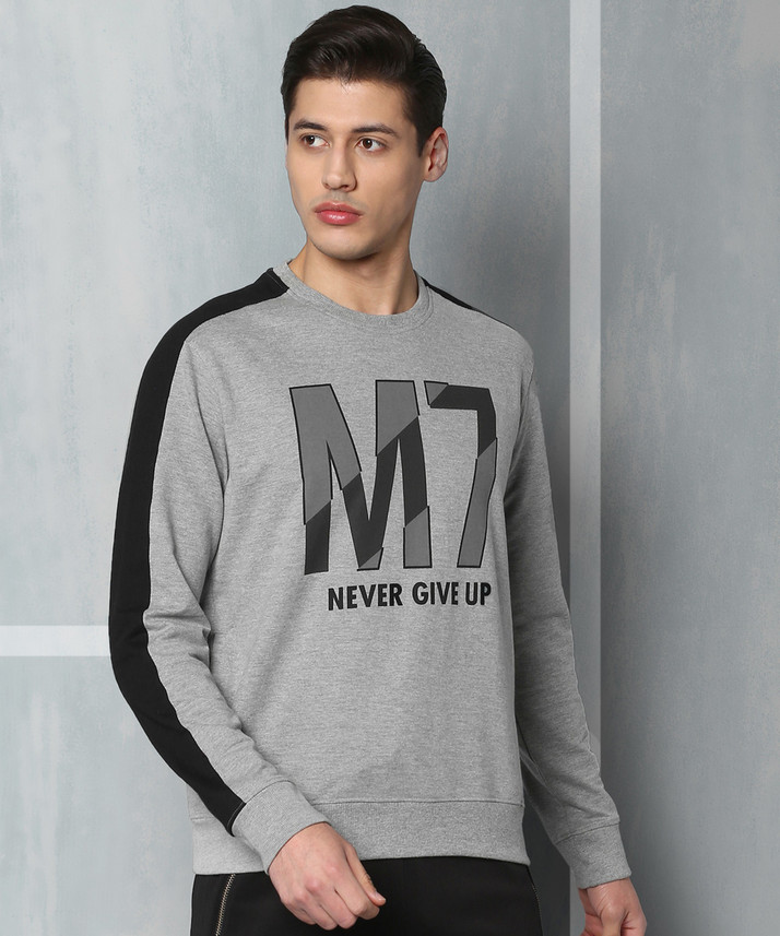 Sleeve Printed Men Sweatshirt 