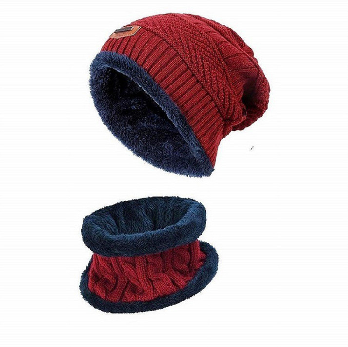 FASHNO Solid Woolen Beanie Cap With 