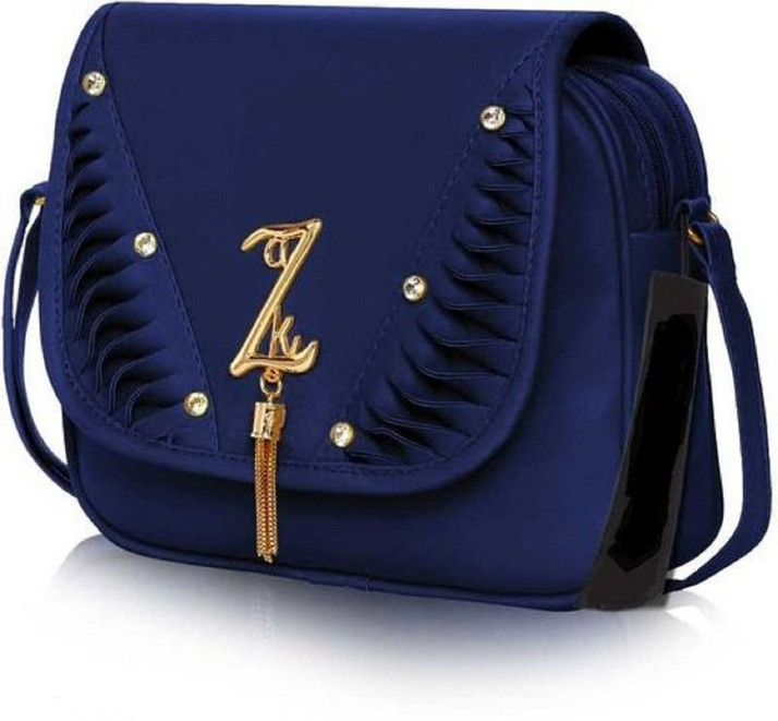 blue side bag