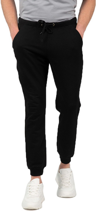 BEWAKOOF Solid Men Black Track Pants 