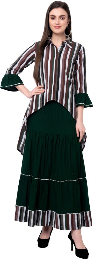 flipkart long kurti with skirt